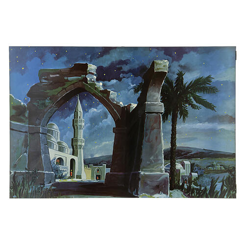 STOCK Diptyque toile de fond paysage pour crèche 70x200 cm 3