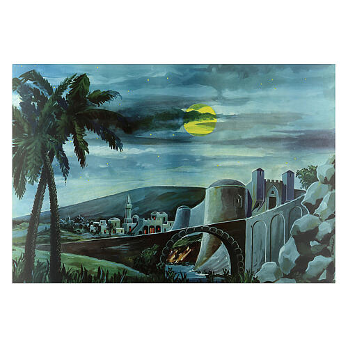 STOCK Diptyque toile de fond paysage pour crèche 70x200 cm 5