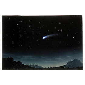Fondo noche estrellada y cometa iluminado 40x60 cm