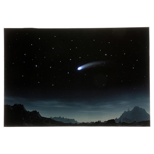 Cenário presépio céu estrelado e cometa com luzes 40x60 cm 1