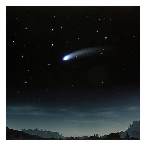 Cenário presépio céu estrelado e cometa com luzes 40x60 cm 2