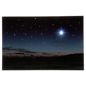 Illuminated backdrop mountains and pole star, 40x60 cm