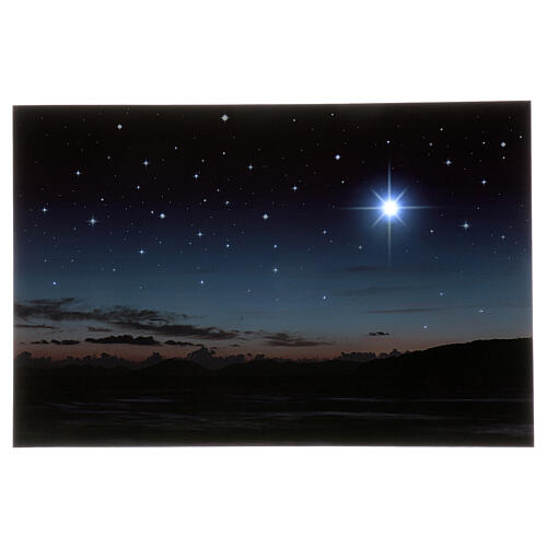 Illuminated backdrop mountains and pole star, 40x60 cm 1