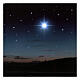 Toile de fond éclairée montagne et étoile polaire 40x60 cm s2