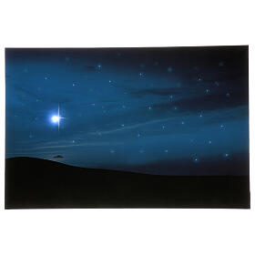 Cenário presépio céu estrelado e Estrela de Natal com luzes 40x60 cm