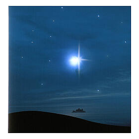 Cenário presépio céu estrelado e Estrela de Natal com luzes 40x60 cm