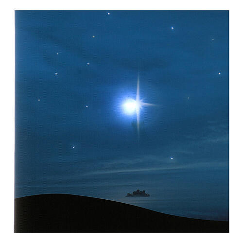 Cenário presépio céu estrelado e Estrela de Natal com luzes 40x60 cm 2