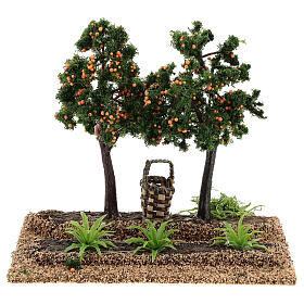 Sad owocowy drzewa pomarańczowe 15x15x10 cm szopka 6-8 cm