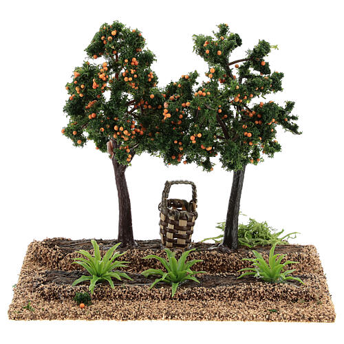Sad owocowy drzewa pomarańczowe 15x15x10 cm szopka 6-8 cm 1