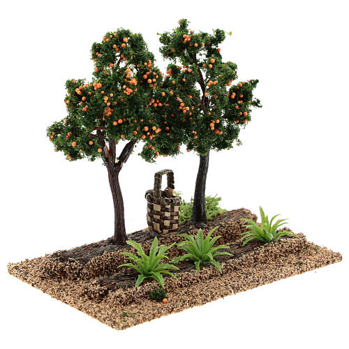 Sad owocowy drzewa pomarańczowe 15x15x10 cm szopka 6-8 cm 3