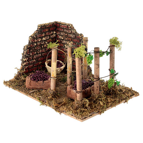 Weingarten Krippenhintergrund 20x15x10 cm für Krippen von 8 cm 2