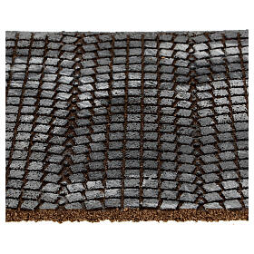 Bodenplatte aus Kork, Pflasterstein-Imitat, Grautöne, Krippenzubehör, 35x25x1 cm