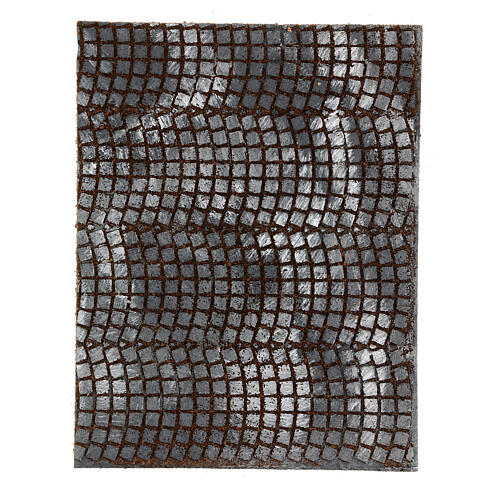 Gray cobblestone floor cork panel for nativity scene 35x25x1 cm 1