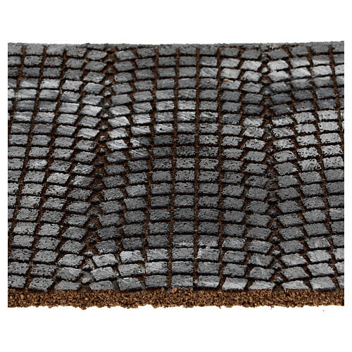 Gray cobblestone floor cork panel for nativity scene 35x25x1 cm 2