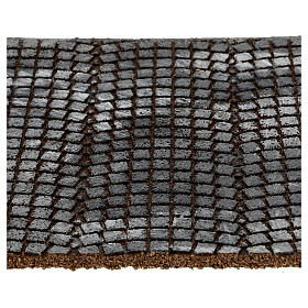 Gray cobblestone floor cork panel for nativity scene 35x25x1 cm