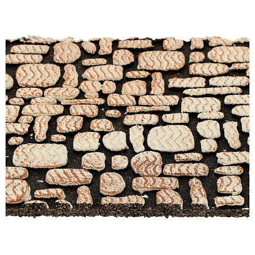 White paved cork panel for nativity scene 35x25 cm 2