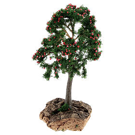 Apple tree on cork base 13 cm: tree for DIY Nativity scene, made in Italy