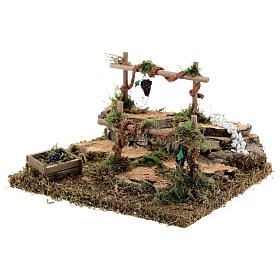 Moss, Trees, Palm trees, Floorings: Double vineyard for Nativity scene 15x13x9 cm Moss, Trees, Palm trees, Floorings: Double vineyard for Nativity scene 15x13x9 cm