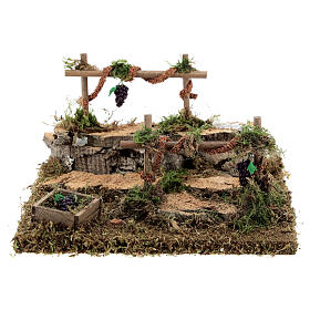 Mech, porosty, krzewy, podłoża: Podwójny rząd winorośli winnica do szopki 15x15x10 cm Mech, porosty, krzewy, podłoża: Podwójny rząd winorośli winnica do szopki 15x15x10 cm