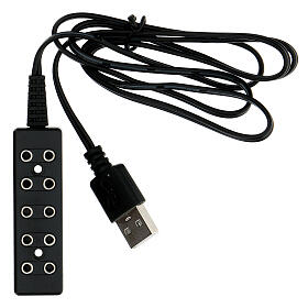 Low voltage power strip with 5 outputs with USB plug