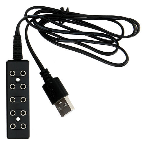 Low voltage power strip with 5 outputs with USB plug 1