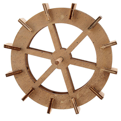 Roda para moinho de água miniatura madeira 10 cm 1