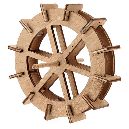 Roda para moinho de água miniatura madeira 10 cm 2