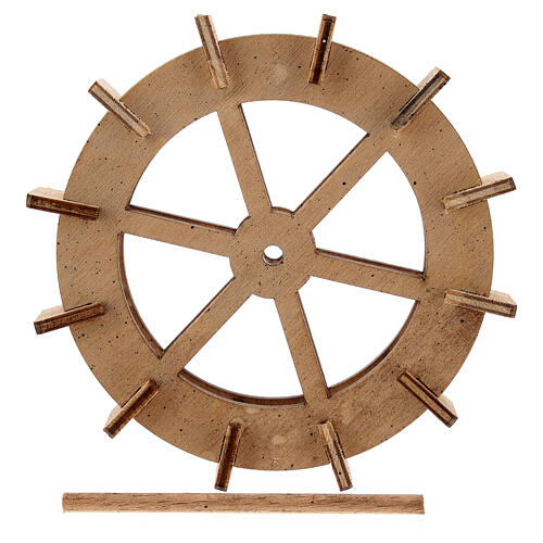 Roda para moinho de água miniatura madeira 10 cm 5