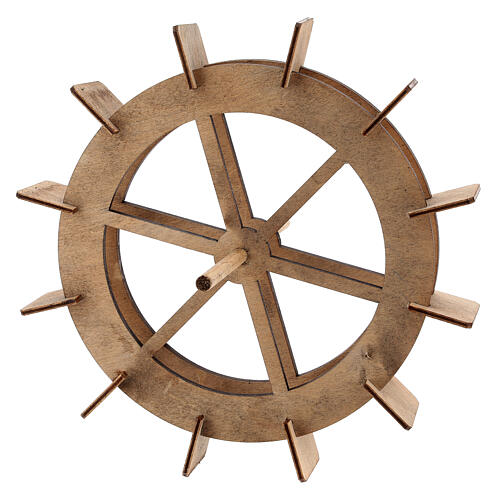 Miniature water mill wheel in wood, 20 cm nativity 1