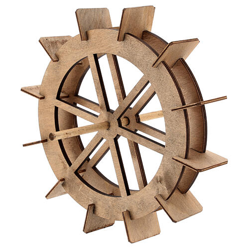Miniature water mill wheel in wood, 20 cm nativity 2