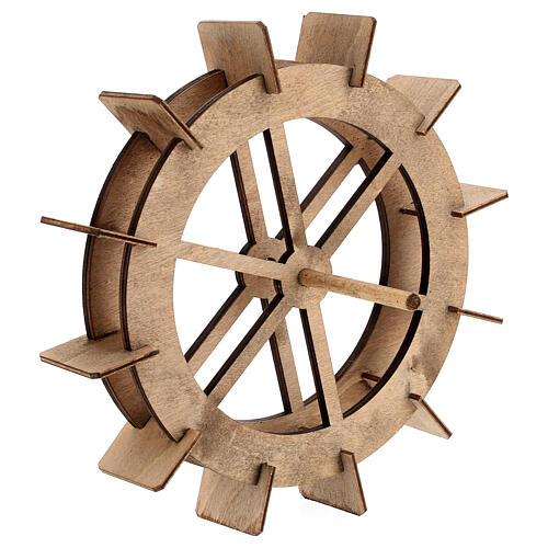 Miniature water mill wheel in wood, 20 cm nativity 3
