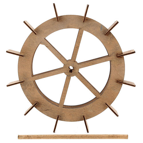 Miniature water mill wheel in wood, 20 cm nativity 5