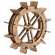 Miniature water mill wheel in wood, 20 cm nativity s3