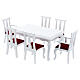 Mobiliário sala de jantar madeira branca 9 peças para presépio com figuras altura média 12-14 cm s4