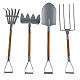 Conjunto 4 peças ferramentas de jardinagem miniaturas para presépio com figuras de altura média 20 cm s1