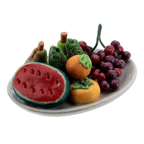 Set 6 plates with mixed fruit Nativity scene 8-10 cm 5