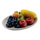 Set 6 plates with mixed fruit Nativity scene 8-10 cm s4