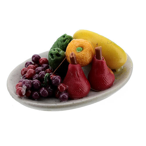 Set 6 piatti con frutta mista presepe 8-10 cm 7