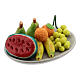 Set 6 piatti con frutta mista presepe 8-10 cm s3