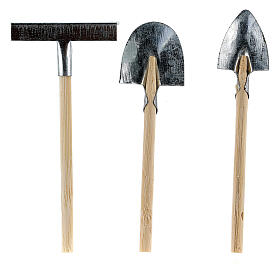 Set of 3 garden tools for Nativity Scene with 10 cm figurines
