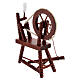 Roda de fiar com lã em miniatura madeira cor mogno para presépio com figuras altura média 10 cm s4