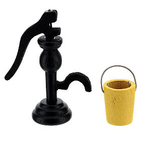 Hand pump with bucket for Nativity Scene with 8 cm figurines