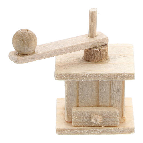 Wood coffee mill for Nativity Scene with 8 cm figurines 1