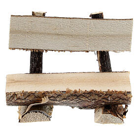 Banco em miniatura de madeira para presépio com figuras altura média 8 cm