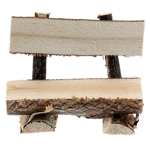 Banco em miniatura de madeira para presépio com figuras altura média 8 cm 1