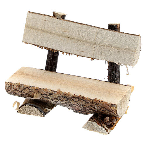 Banco em miniatura de madeira para presépio com figuras altura média 8 cm 2