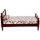 Mahogany bed 8,5x16 cm flower pattern blanket for Nativity Scene with 14-16 cm figurines s1