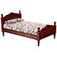 Mahogany bed 8,5x16 cm flower pattern blanket for Nativity Scene with 14-16 cm figurines s2