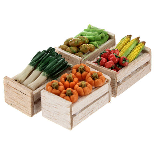 Vegetables and vegetable boxes 12 pcs 2x2.5x2 cm Nativity scenes 8 cm 2