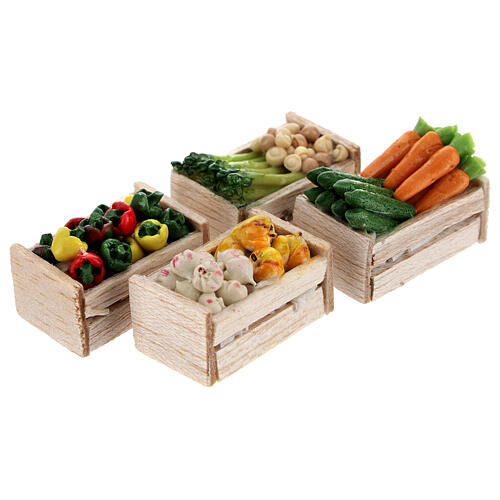 Cajitas verdura y hortalizas 12 piezas 2x2,5x2 cm belenes 8 cm 6
